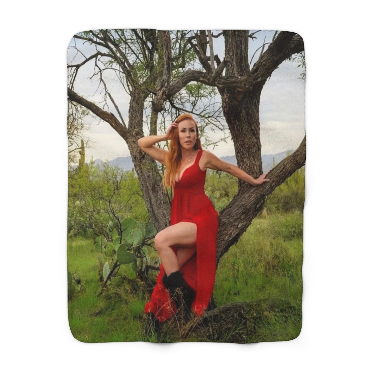 Desert red sherpa blanket